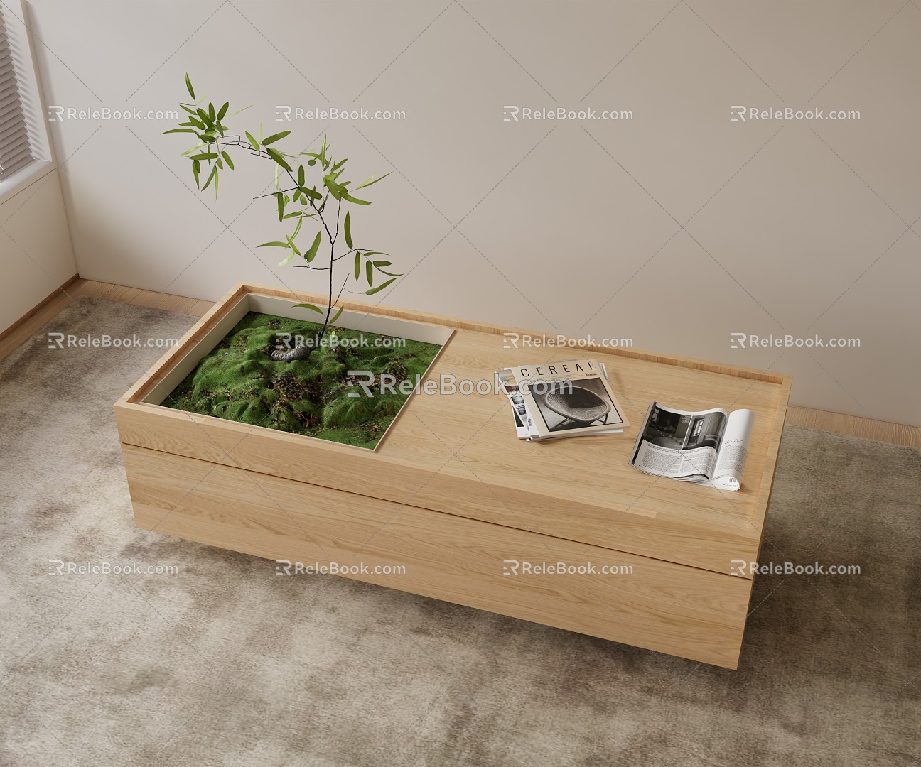 Modern Coffee Table Modern Wooden Coffee Table Rectangular Coffee Table 3d model