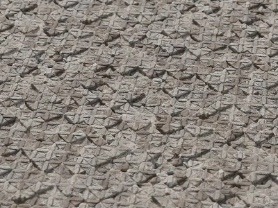 Intricate Patterned Ground Surface With Geometric Textures And Rough Stone Finish 3d model