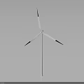 Efficient Wind Turbine Equipment For Renewable Energy With Three Blades And Tower Structure 3d model