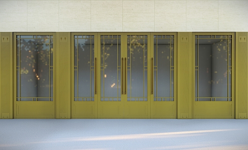 New Chinese Style Door Entrance Door 3d model