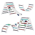 Colorful Rung White Frame Children's Climbing Structures With Different Shapes For Kids
