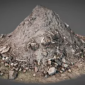 Rough Textured Natural Dirt Mound With Scattered Stones And Lush Green Grass