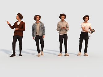 Male Characters 3d model