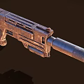 Vintage Sci Fi Weapon With Metallic Body Textured Grip And Industrial Design