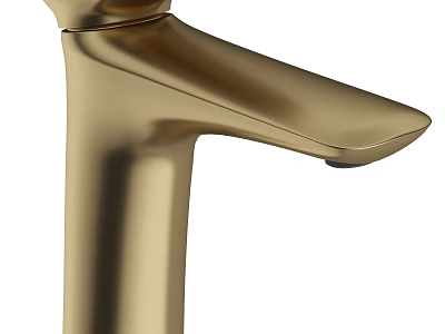 Elegant Modern Golden Faucet with Sleek Polished Metal Finish and Stylish Design 3d model