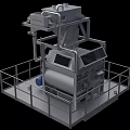 Heavy Duty Industrial Processing Equipment With Metal Platform Railings And Control Panel System