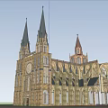 European Church Architecture 3d model
