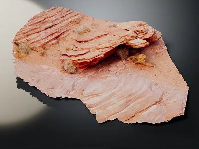 Natural Layered Wood Grain Stone With Red Brown Surface And Textured Details 3d model