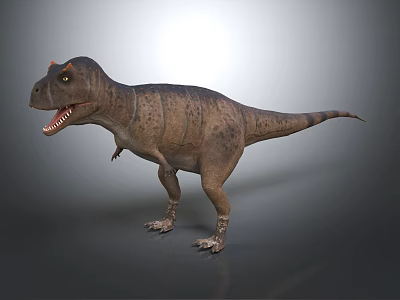 Realistic 3D Render Tyrannosaurus Rex Standing With Open Mouth And Spotted Skin 3d model