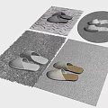 Square Rugs With Shaggy And Woven Textures Featuring Slippers For Home Decor