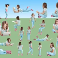 life characters children multi-angle role 3d model