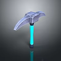 Yang Pickaxe Cross Draft Steel Tools Wood Handle Yang Pickaxe Cartoon Yang Pickaxe Tools Hardware Tools Processing Tools 3d model