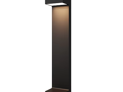Sleek Black Outdoor Light With Vertical Post Design And Illuminated Exterior 3d model