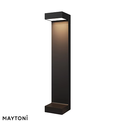 Sleek Black Outdoor Light With Vertical Post Design And Illuminated Exterior 3d model