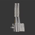 Abstract Architectural Structure With Tall Stone Pillars And Symmetrical Design