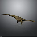 Lifelike Brown Textured Long Neck Dinosaur Model On Gray Gradient Background
