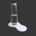 Clear Glass Bottle with Liquid on White Irregular Decorative Stand for Home Use