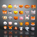 Cute Cartoon Animal Heads Featuring Various Colorful Different Animal Types And Styles