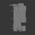 Gray Industrial Structural Component Model With Metal Framework And Support Beams