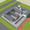 Design volume combination of primary and secondary schools 3d model