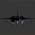 Detailed Blue Fighter Jet Model With Streamlined Body And Missile Attachments