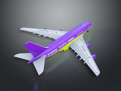 Purple And White Space Aerospace Model Showcasing Moon Project Design 3d model