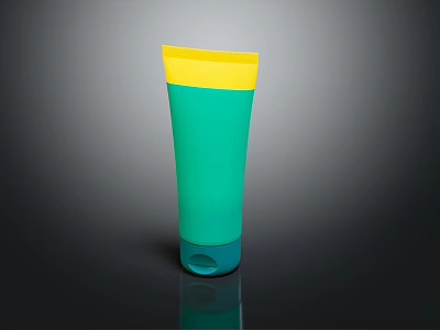 Green Yellow Blue Cosmetic Beauty Tube With Modern Glossy Finish On Black Background 3d model