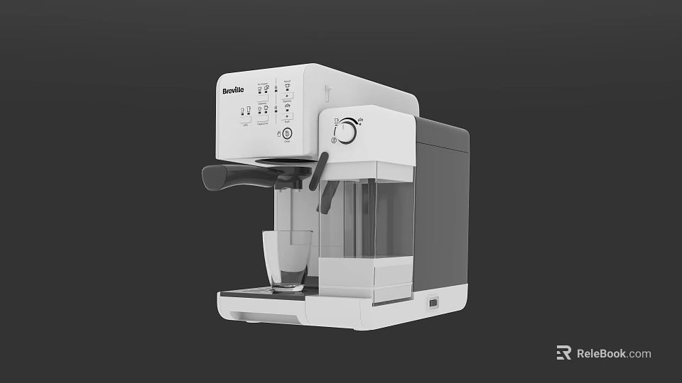 Café Interior With Modern Delonghi Coffee Machine Control Panel And Cup Holder 3d model