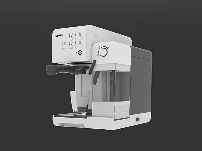 Café Interior With Modern Delonghi Coffee Machine Control Panel And Cup Holder 3d model
