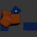 Blue Blocks Arrangement With Red Cloth Covering And White Symbols