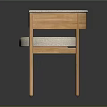 Stylish Modern Single Chair With Wooden Frame Curved Backrest And White Cushion