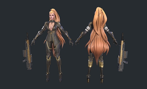 Bounty Hunter Assn. Warrior Woman 3d model