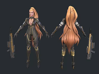 Bounty Hunter Assn. Warrior Woman 3d model