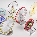 Colorful Ferris Wheels In Children's Play Area With Fun Design And Safe Structure