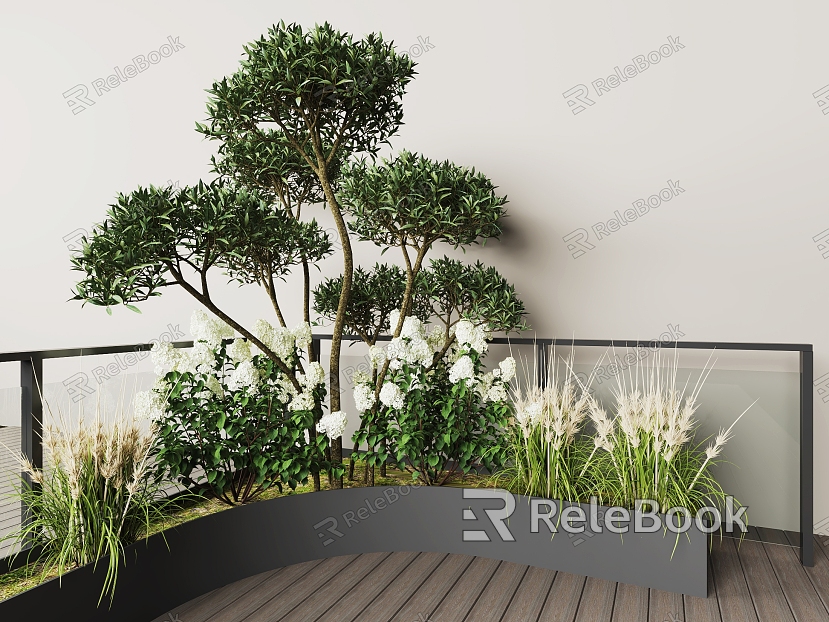 Plant pile outdoor balcony plants model