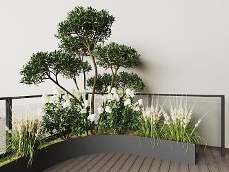 Plant pile outdoor balcony plants 3d model