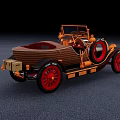 Vintage 1920 Ford Convertible With Wooden Body Red Wheels Classic Design
