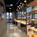 Modern Bakery Interior With Glass Display Case And Fresh Bread Selection