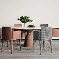 Modern Dining Table and Chair Combination 3d model