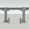 Ancient Architecture Structure Featuring Stone Pillars And Wooden Pergola Classical Design