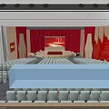 Modern Spacious Conference Hall With Neat Comfortable Seats And Functional Stage For Various Official Events