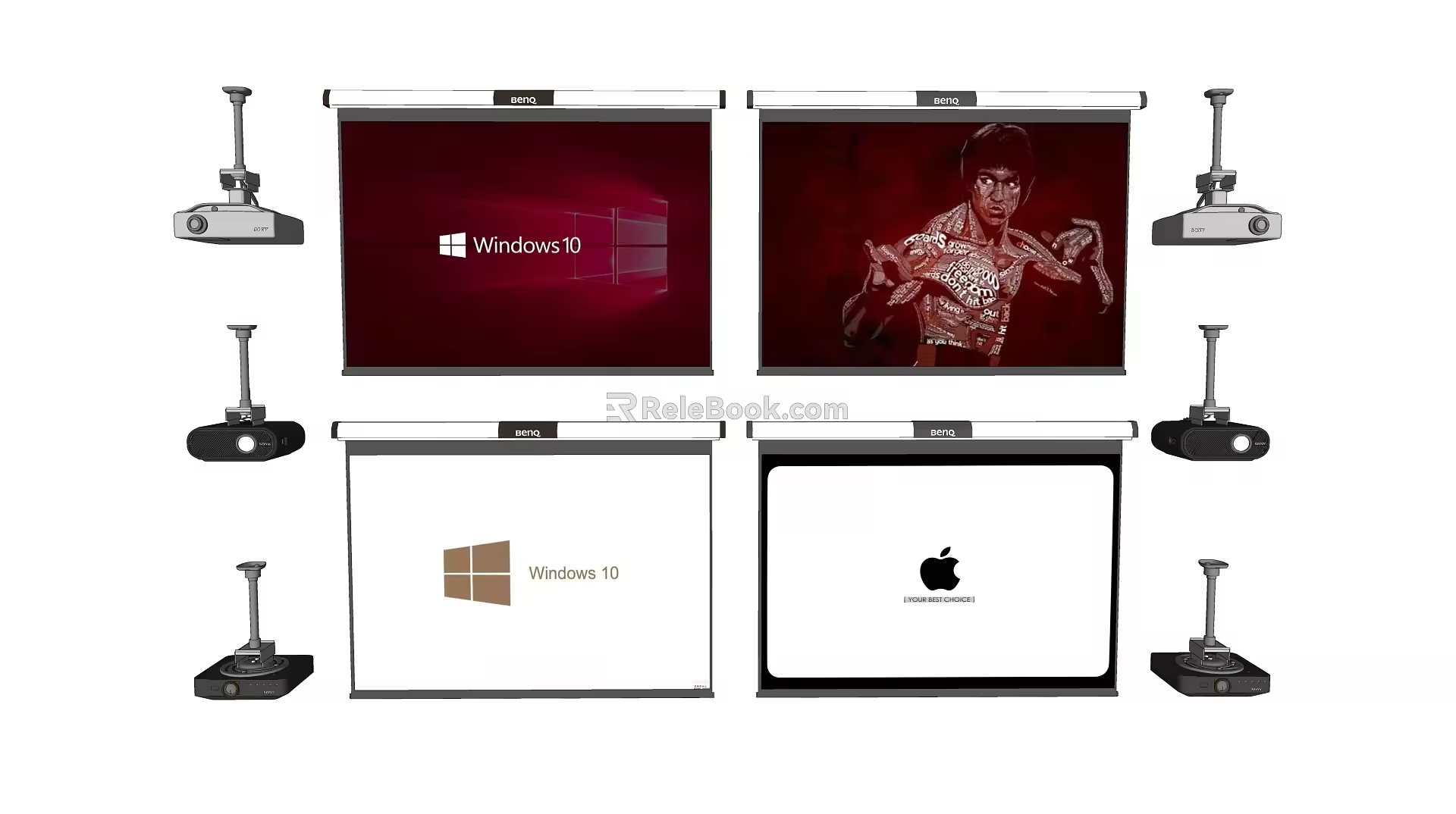 Modern Projector Projection Screen 3d model