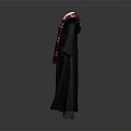 Classic Hogwarts Robe Costume With Red Yellow Striped Scarf And Tie