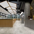 Chinese Fast Food Chain Restaurant Interior With Wooden Tables Bright Lighting And Modern Decor
