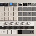 Switch modern switch socket combination switch socket strong weak box rail 3d model