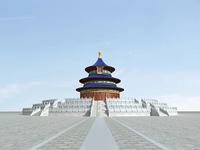 Chinese-style Temple of Heaven Pavilion 3d model