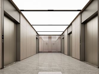 Elevator Room of Modern Elevator Hall Company 3d model