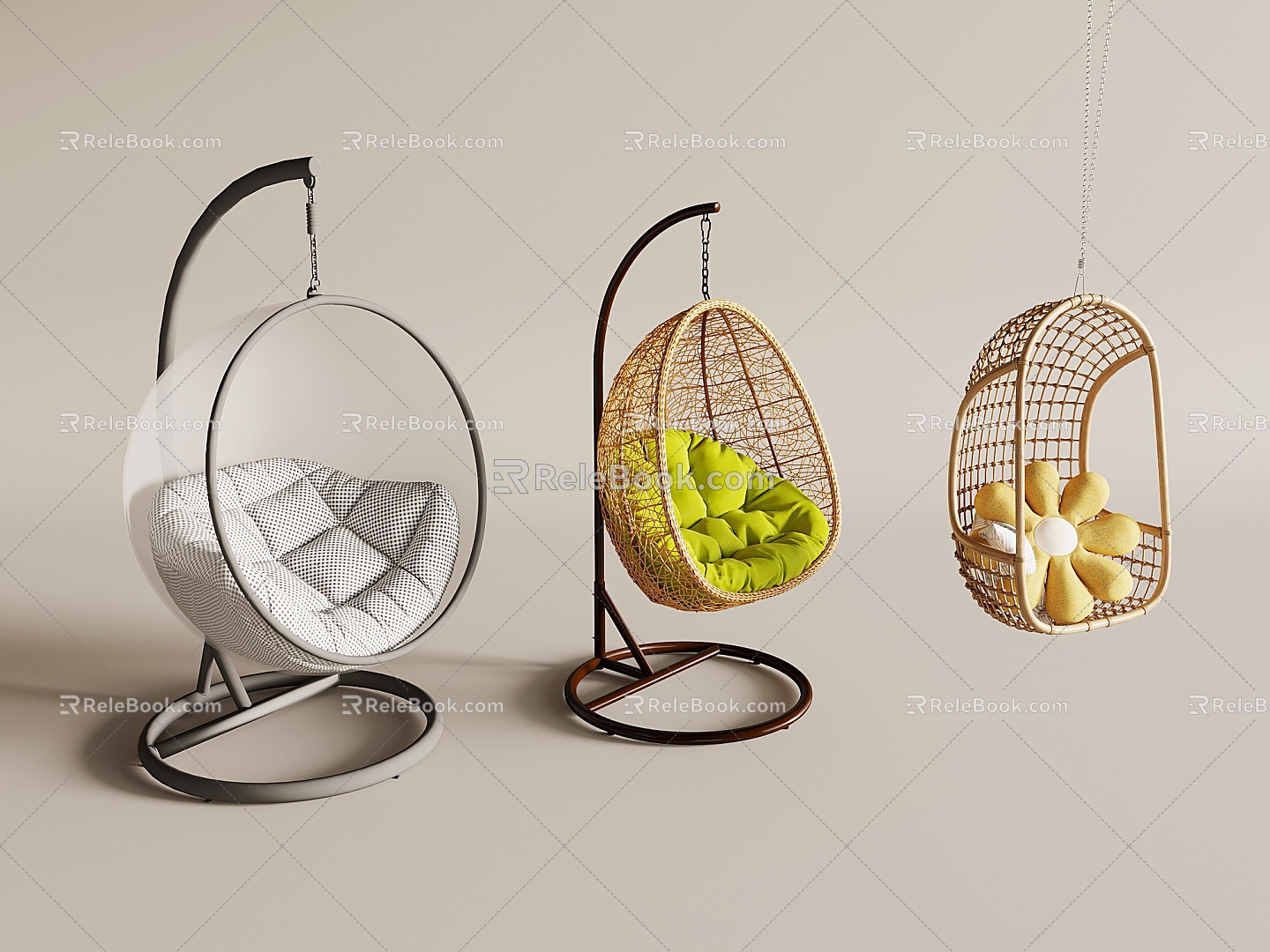 Nordic Style Bubble Chair Cyber Celebrant Hanging Chair Acrylic Hanging Chair Cyber Celebrant Bird's Nest Hanging Basket Rattan Chair Swing 3d model