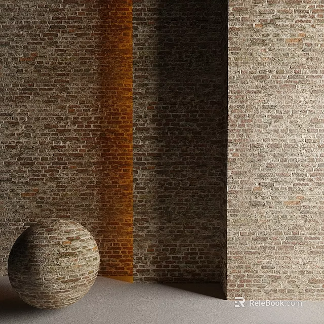 Spherical Brick Component Design With Textured Wall Structure And Details 3d model 