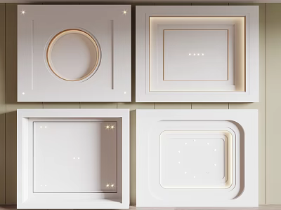 Various Ceiling Design Styles With Integrated Lighting 3d model